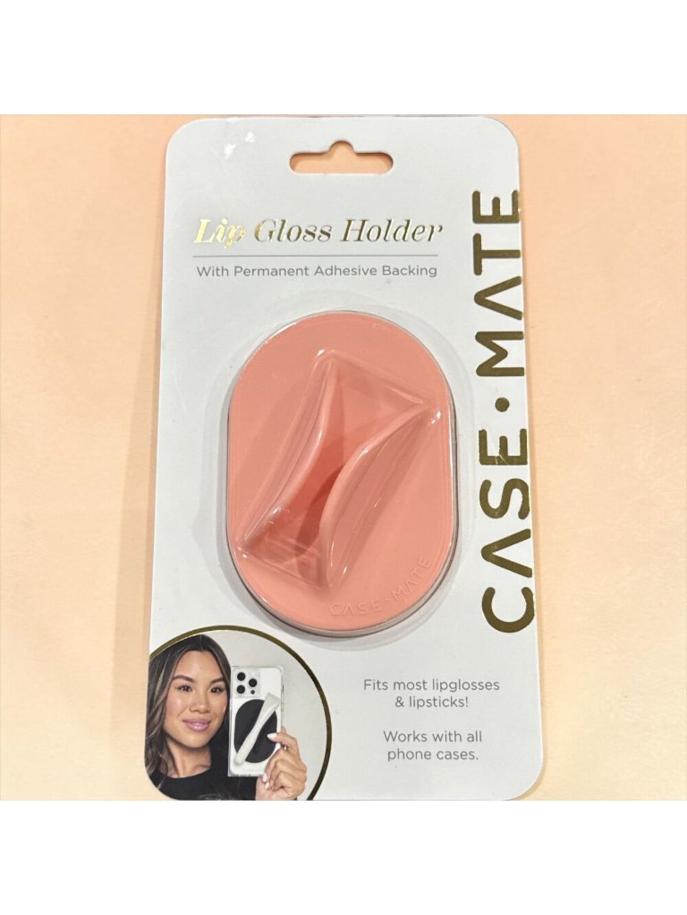 Case-Mate Lip Gloss Holder With Adhesive Backing For All Phone Cases Smooth Sili